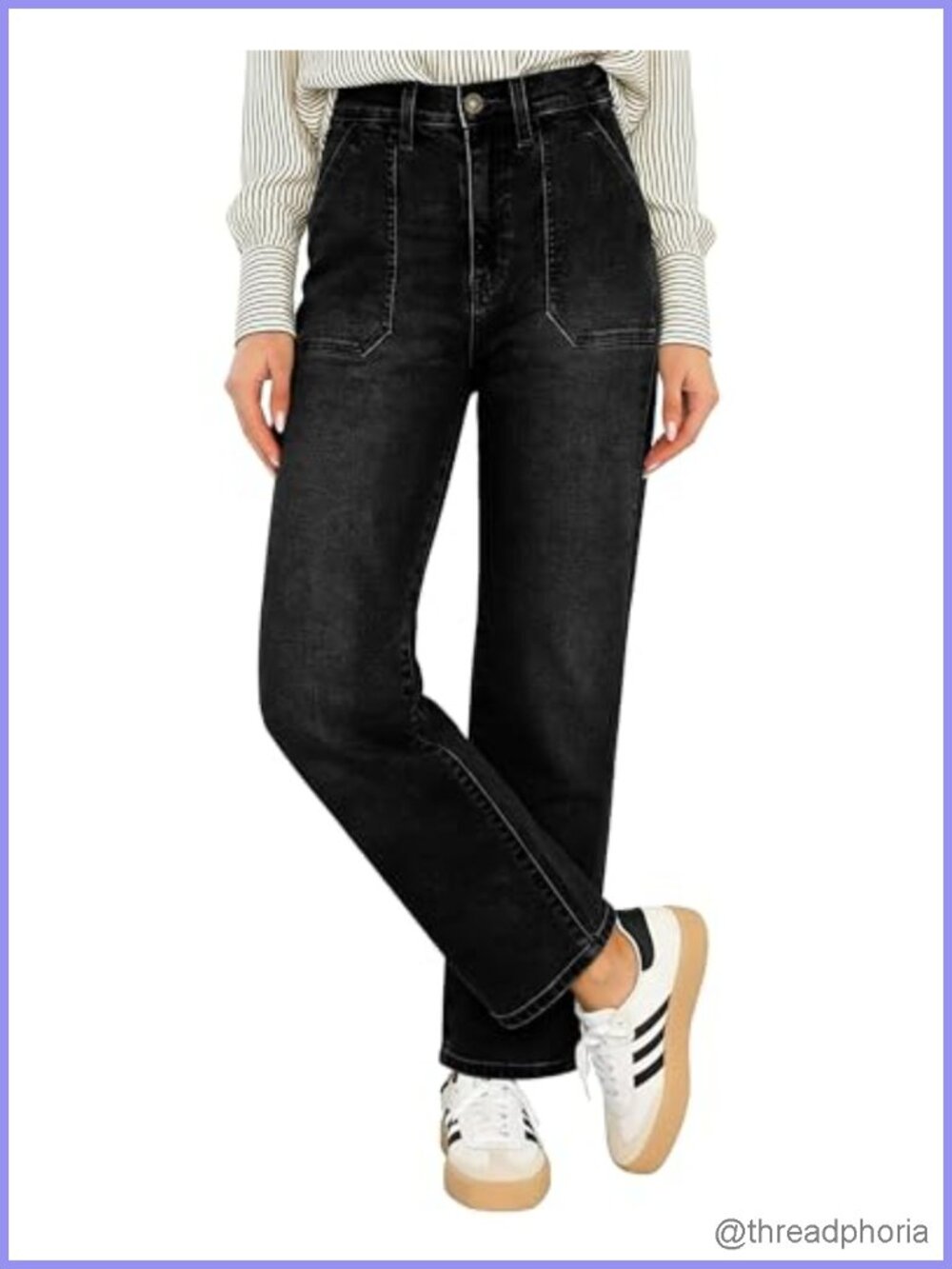 High Waisted Straight Leg Ankle Jeans for Women Stretchy